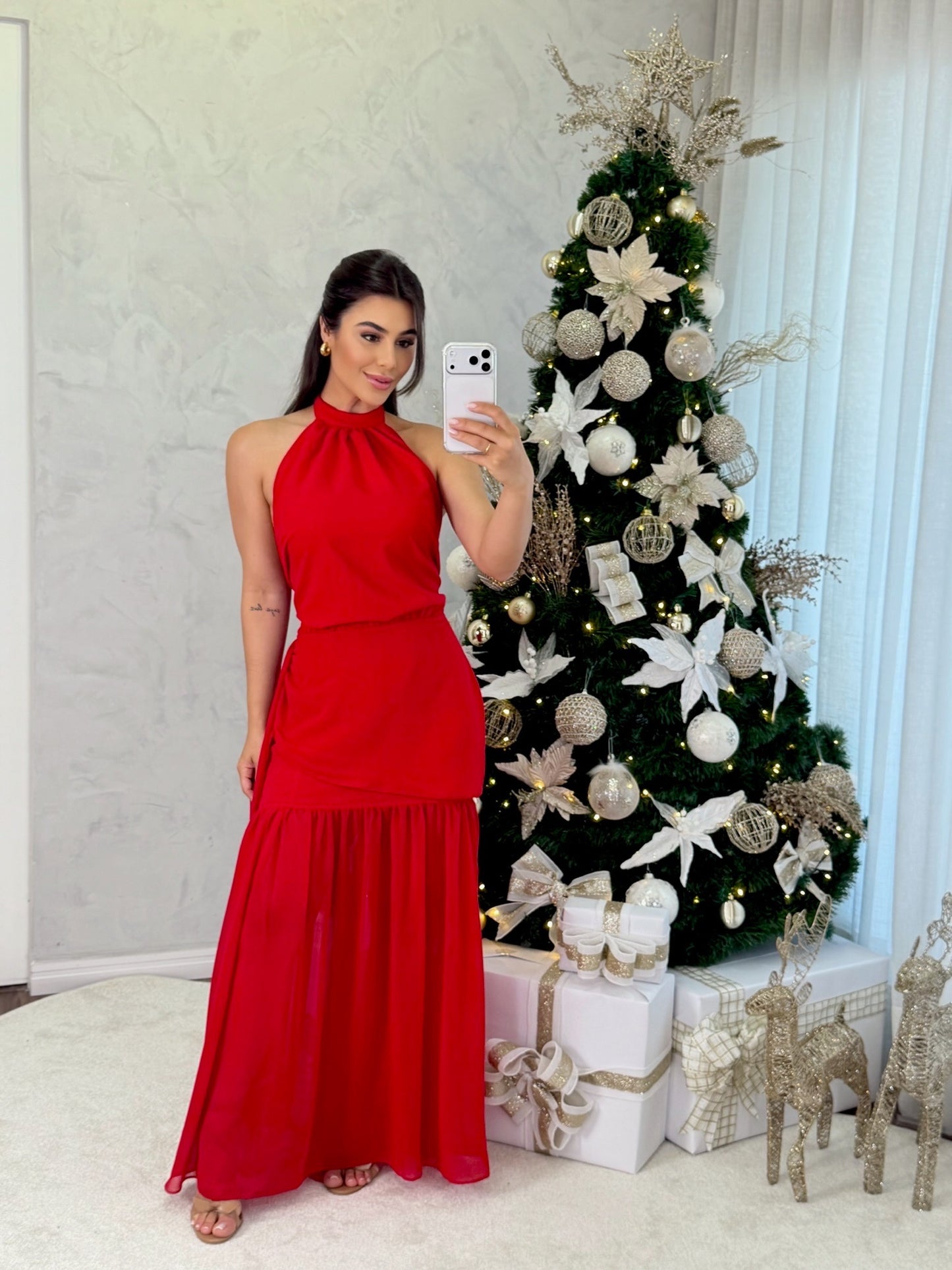 VESTIDO MIDI VERMELHO