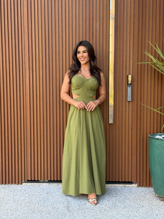 VESTIDO LONGO OLIVA