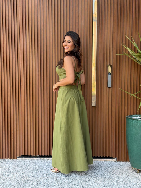 VESTIDO LONGO OLIVA